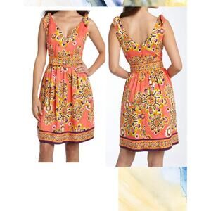 Trina Turk Floral Silk Fit & Flare Dress - Size 2